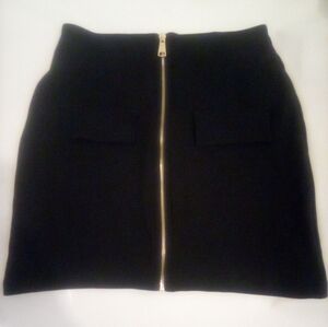 Love Poem By Block Black and Gold Mini Cargo Pencil Skirt Size M